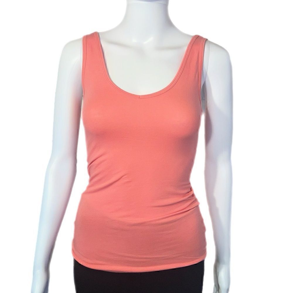 Carole Little Coral Pima Cotton Stretch Tank